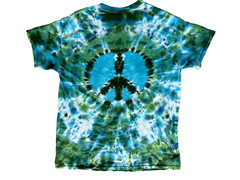 Vintage Tie Dye Mens Mens T-Shirt Large Green Blue Y2K Peace Hippie Festival