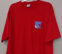 New York Rangers NHL Hockey Embroidered T-Shirt S-6XL, LT-4XLT New