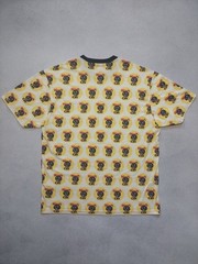 Supreme Ringer Crew Neck T Shirt Yellow Black Cat Fireworks Logo S/S Top M SS24