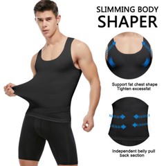 Mens Compression Shirt Slimming Body Shaper Vest Waist Trainer Vests Undershirts