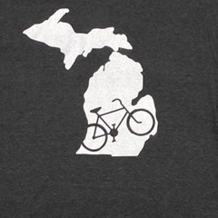 Michigan Bicycle T-Shirt- Bike- Bicycling- Bike Shirt- Michigan Bike