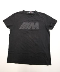 BMW M Motorsport Textured Logo T-Shirt Mens M 42″ Chest Tonal Black READ