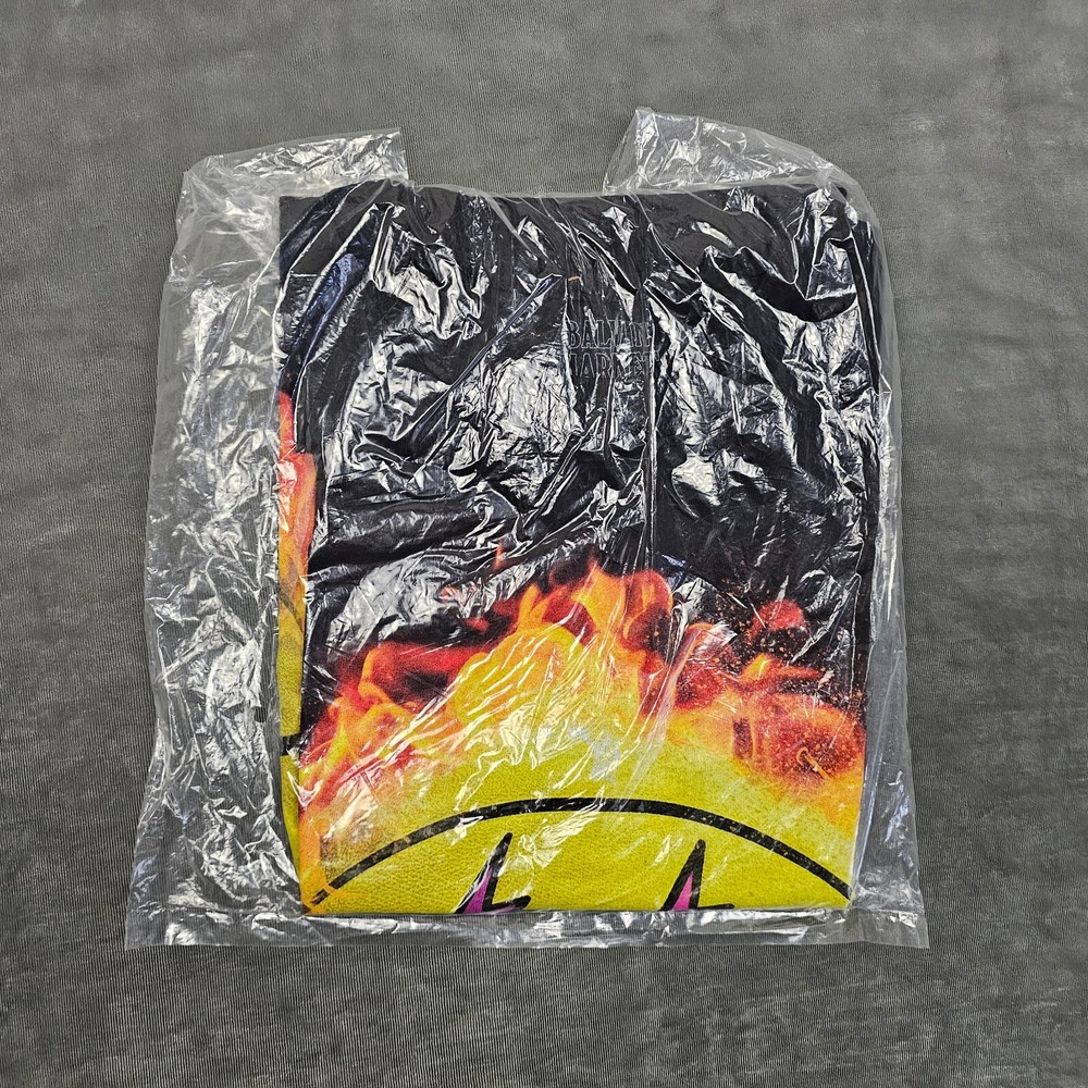 J. Balvin x Market Shirt Men Small Electro Smiley Face Chinatown Collab Black