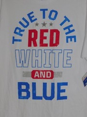 Mens White T Shirt 2XL 50-52 Patriotic True To The Red White & Blue
