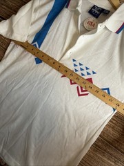 Vintage Manhattan Polo Club Geometric Pattern Short Sleeve Mens Small USA