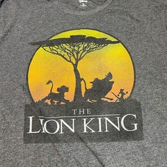 The Lion King Shirt Mens 2XL Disney Dark Gray Short Sleeve Graphic Print EUC