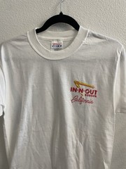 Hanes Beefy-T Men’s S White In-N-Out California Graphic Tee Double-Sided