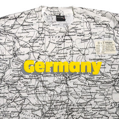 New Vintage Germany Map SCREEN STARS USA T Shirt XL All Over Print Puff Graphic