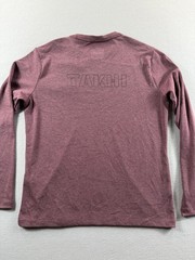 Takhi Shirt Mens Large Wine Red Long Sleeve Logo Tagless Stretch Tee Casual New