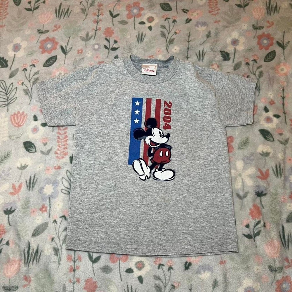 Vintage 2004 Disney Mickey Mouse T-Shirt XS Patriotic Americana 4th of July Y2K