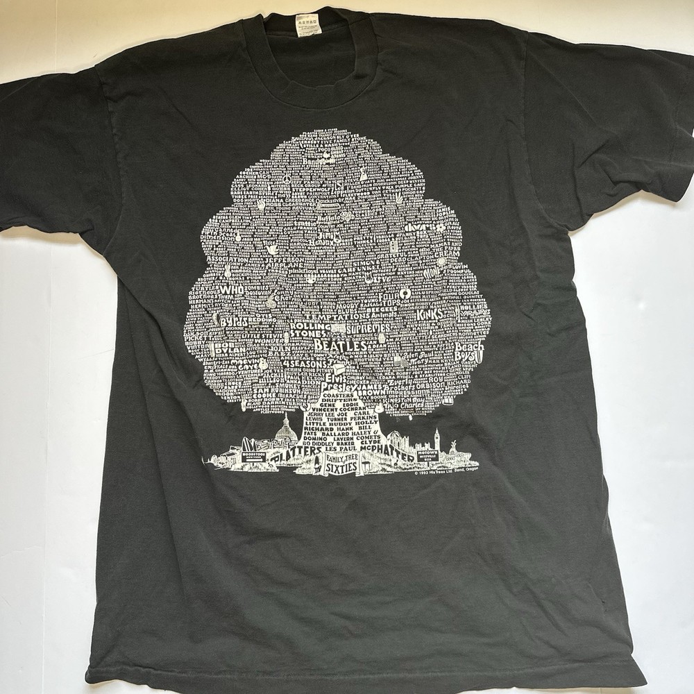 Vintage 90s Family Tree of RockNRoll Tee Mens XL 1994 Singlestich RARE