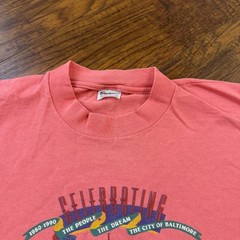 VINTAGE Baltimore Shirt Mens XL Pink Single Stitch USA Harborplace & The Gallery