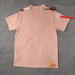 Kith Shirt Men XS Pink Script Logo Embroidered Tee Crewneck Distressed Patina