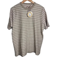Common People Men’s Linear Shirt Relaxed Fit Soft Cotton Taupe Size L NEW