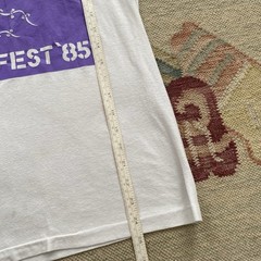 Vintage 80s Ringer T Shirt Small Mayfest 1985 White Green Stedman Kite