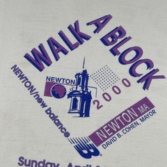 Vtg FOTL XL Shirt Walk A Block New Balance Newton Massachusetts April 16 2000