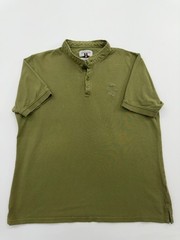 Enrico Coveri Boys Olive Polo Shirt Size M Button Front Logo