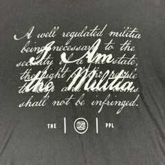 2nd Amendment Right to Bear Arms Militia Quote Men’s Black Graphic Tee T-Shirt