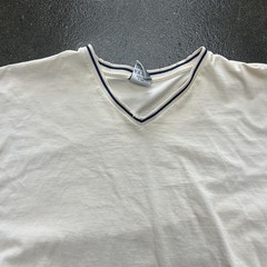 Jerzees Shirt Mens XL White V Neck 362 Trim Collar Casual Basic Tee Cotton