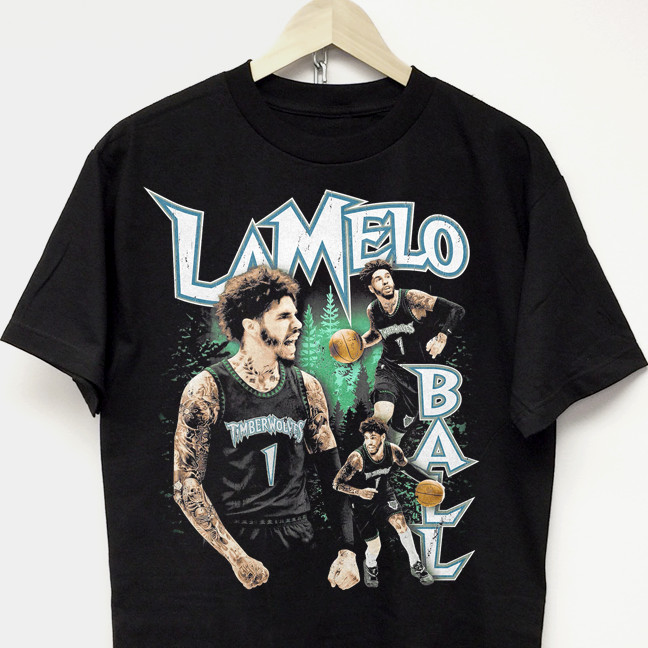 LaMelo Ball Rap Tee minnesota timberwolves vtg hip hop graphic t-shirt jersey