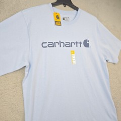 CARHARTT Shirt ADULT LARGE BLUE HEAVYWEIGHT OUTDOOR Rugged WORK WEAR NWT