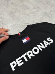 Mercedes AMG Petronas F1 Black Short Sleeve Big Logo T-Shirt Size S