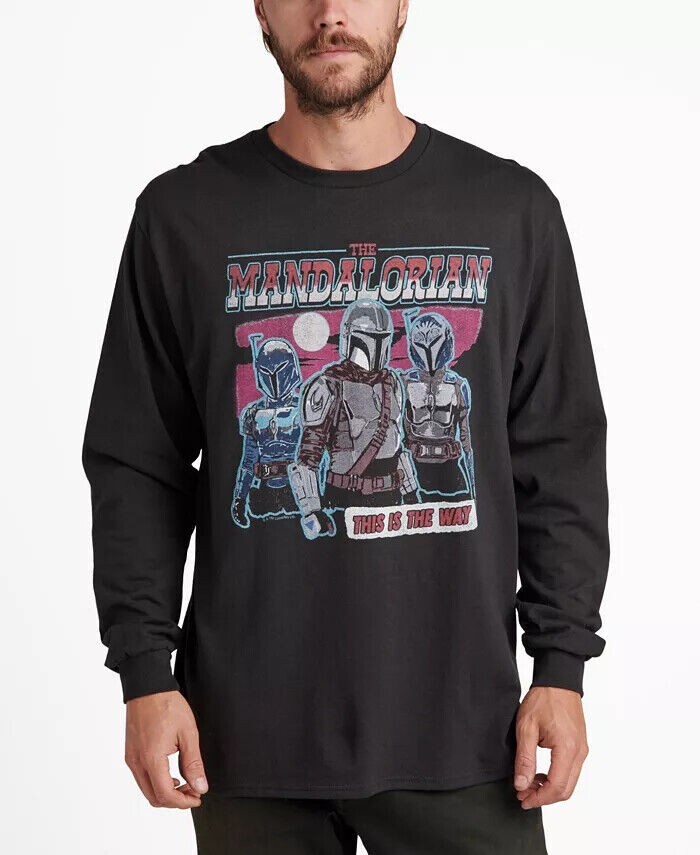 Star Wars Mandalorian Long Sleeve T-shirtMen’s LARGE This Is The Way Mandalore