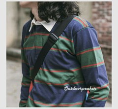 NON STOCK Retro Men Long Sleeve Shirts Collar Casual Striped Button-Up Collar