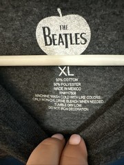 The Beatles Union Jack Flag Logo Graphic T-Shirt Gray Unisex Size XL