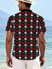 Skull and Rose 3D Print Hawaiian Shirt – Adults & Youth
