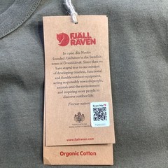 Fjallraven Logo Pocket T-Shirt Mens Laurel Green Organic Cotton Tee Size L NWT
