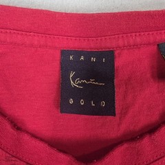 Karl Kani Gold Shirt Mens 2XL Red Wings Textured Graphic Grunge Y2K Skater