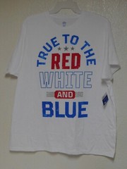 Mens White T Shirt 2XL 50-52 Patriotic True To The Red White & Blue