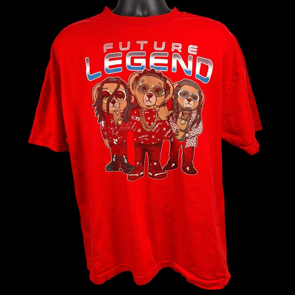 Vtg Migos Takeoff Future Legend Cool Graphic Short Sleeve Red T-Shirt Size XL