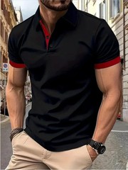 Men’s Breathable Summer Stripe Polo Shirt Stylish Lightweight Casual Top Wear