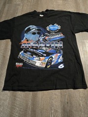 Checkered Flag Sports Label Nascar Viagra Racing T Shirt Size Large Mark Martin