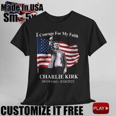 Charlie Kirk Freedom Courage For My Faith Freedom Short T-Shirt Charlie V2.0