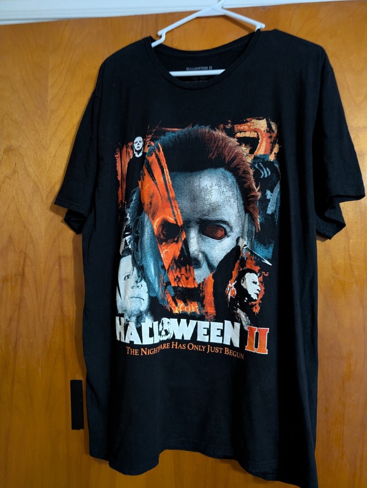 MICHAEL MYERS XL Extra Large Halloween II Black Men’s T-Shirt 100 Cotton
