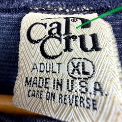 Vintage Cal Cru Dallas Texas T-Shirt Adult XL Blue Embroidered Logo Retro