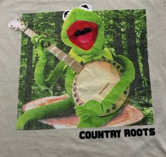 Disney Muppets Kermit The Frog T-Shirt Adult Unisex Small Tan Country Roots Tee