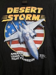 Vintage Just Brass 3D Emblem Shirt Desert Storm 1991 USA Made 50/50 Size Large