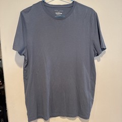 New Look Mens Blue Crew Neck Short Sleeve T-Shirt Size Large after Wash = Medium