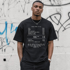 Jesus Paid It All Receipt Graphic Tee – Modern Christian Faith T-Shirt