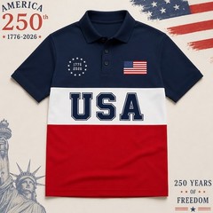 250th Anniversary Star Patriotic Polo United States Of America 1776-2026 (S-5XL)