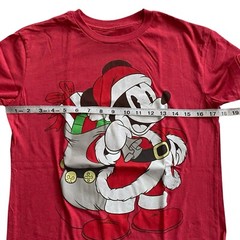 Disney Mickey Mouse Tee Santa Claus Christmas Holiday T-Shirt Men’s Size Small