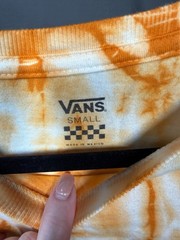 VANS OFF THE WALL T-Shirt Unisex S Orange-ish Tie-Dye Short Sleeve Summer Tee