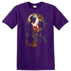 Skeleton Love Romantic Moonlight Halloween T Shirt Gothic Vampires Tee