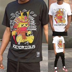 Victorious Men’s Casual Samurai Bear Graphic Print Cotton T-Shirt TS7516