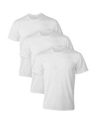 New Hanes Men’s 3 Pack X-Temp Breathable Mesh Tagless White T-Shirts Small 34-36