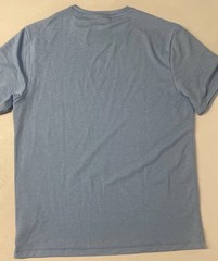 Lands End Mens Classic Fit 4-Way Stretch Tee Shirt BLUE Crewneck LARGE Short Sle